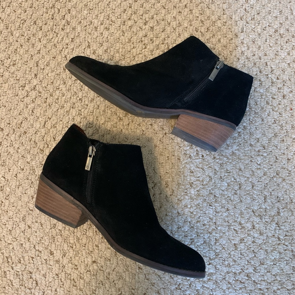 Lucky Brand Black Suede Ankle Boots
